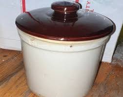 Vintage Stoneware Butter Crock. Grandma's Cookies / Candy ...