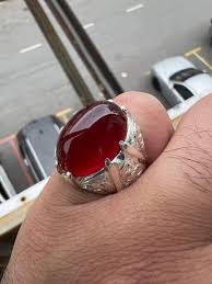 Red Onyx Gemstone With 925 Sterling Silver Ring For Men's ...