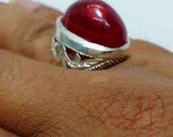 Red Aqeeq Stone Ring: Handmade 925 Sterling Silver Yemeni ...