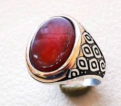 aqeeq men ring sterling silver 925 high quality agate ...