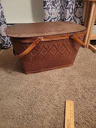 Vintage Redmon Woven Wicker Picnic Basket. 1940s/50s | eBay