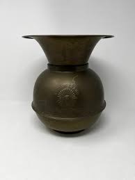 Vtg Redskin Brand Chewing Tobacco Cut Plug Brass Spittoon 10 ...