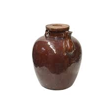 Vintage Earthy Dark Brown Village Rural Pottery Ceramic Pot ...
