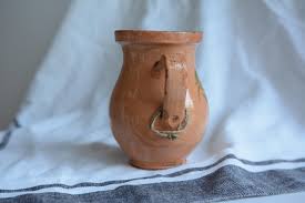 Antique Hungarian Pottery Pitcher | Rustic Vintage Jug With ...