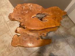 Burl Wood Coffee/Accent Table. 2 Tier. Partial Live Edge for ...