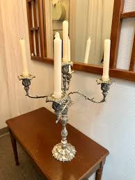 Vintage Ornate Candelabra Silver Plated Heavy 20.5 Inches ...