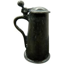 Antique German BEER STEIN Pewter Dollhouse Miniature. For ...