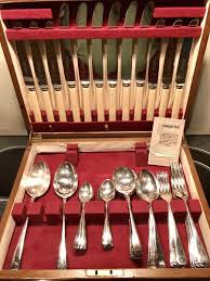 ANTIQUE OAK CASED EPNS STAINLESS EPNS 49-PIECE CUTLERY SET, W.R. HUMPHREYS & CO | eBay