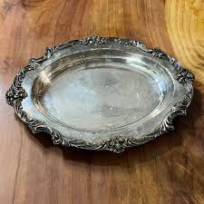 REED & BARTON 13" Silverplate Platter 1680 Fruit Pineapple ...