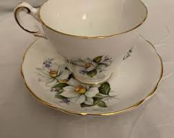 One Regency England Fine Bone China Tea Cup and Saucer Flowered - Etsy