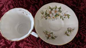 Vintage Elizabethan Teacup and Saucer Bone China England Abbotsford BC Dogwood - Etsy