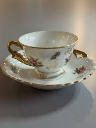 VTG Yada China Tecup & Saucer Pink Flower With Gold Trim ...