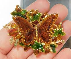 Vintage KC Green Honey Butterfly Harvest Maple Leaves ...