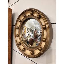 Antique Gold Convex Accent Mirror | Chairish
