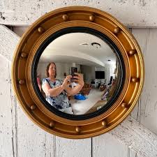 Mirror Convex Mirror Round Porthole Mirror Wood Painted Gold Federal Style - Etsy India