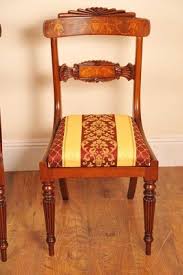 Set Regency Dining Chairs - 10 Walnut Inlay Chair English | eBay