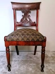 Biedermeier Style Danish Wood and Fabric Chair for sale at Pamono