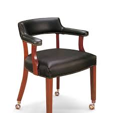 Leather Captains Chairs with Casters (4016) by High Point