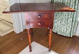 Sold at Auction: Two Drawer Drop Leaf Side Table