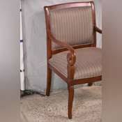 Ethan Allen large open armchair with striped fabric; 68-2099 - R.H. Lee & Co. Auctioneers