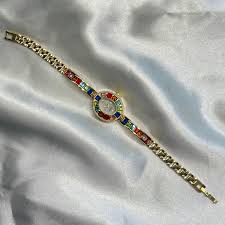 Women's Dainty Gold Oval Rainbow Crystal Bangle Watches - Etsy