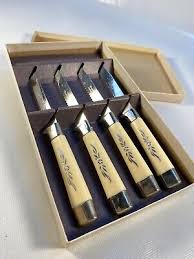 Emdeko Sheffield Steak Knife Set (4) Regent Stainless Ivory Silver ART DECO MCM | eBay