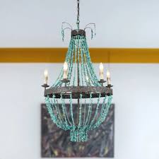 Traditional Blue Stone Hanging Chandelier - 6 Heads Pendant Light for – LunaLightStudios