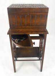 Antique c1920s Art Deco Solid Oak Humidor on Stand w/ Built in Swivel Ashtray For Sale at 1stDibs
