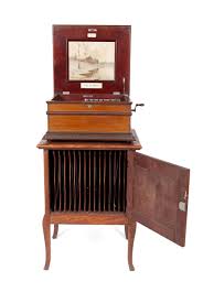 Lot - OLYMPIA DOUBLE-COMB MUSIC BOX ON STORAGE STAND