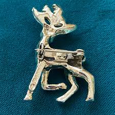 Gerry's Signed Vintage Christmas Holiday Reindeer Silver ...