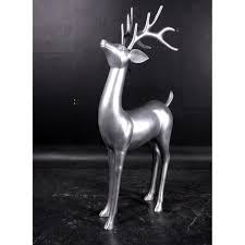 Reindeer, Silver Standing Life Size Statue - LM Treasures ...