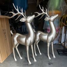 Light Gold Reindeer Standing Life Size Resin Statue ...