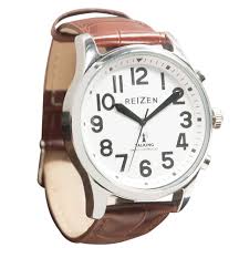 Reizen Big Face Talking Atomic Watch - Embossed Brown ...