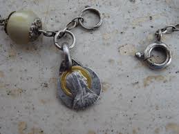 Antique Religious Silver ( MARKED ) Bracelet of Mother of ...