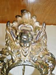 Antique ~ Cast Iron Easel Clock Case w/ Winged Griffins w ...