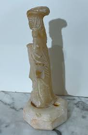 BEAUTIFUL VINTAGE CHINESE MARBLE STATUE OF A STANDING FEMALE ...