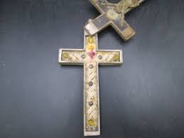 Antique Reliquary Crucifix Catholic Pectoral II Saint Wood ...