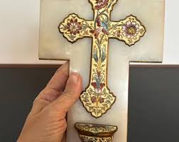 Antique Champleve Enameled Water Font Alabaster and Brass - Etsy