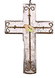 Silver Metal Cross With Gold Wire Trim and Dove – Cypress ...