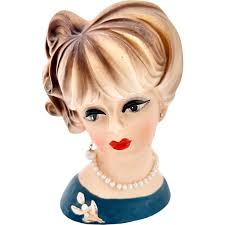 Vintage Lady Head Vase by Napcoware / 1960's Collectible Napcoware Japan Imports Lady Head Vase W/original "pearl" Necklace #C7472 - Etsy