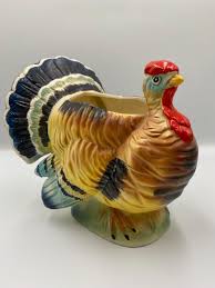 Mid-century Relpo Turkey Planter, Hand Painted Ceramic From ...
