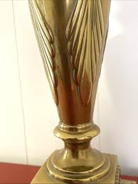 Quality Large Vintage Brass Candlestick Table Lamp 29 ...