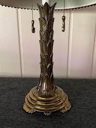 1990s Rembrandt Brass Table Lamps With Acanthus Leaves - a ...