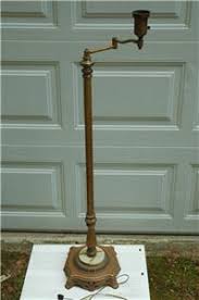 Antique Vintage Cast Iron & Marble Bridge Floor Lamp 50 ...