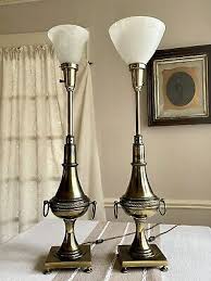 PAIR Vintage Hollywood Regency MCM Stiffel Rembrandt Lamp Brass Torchiere Works | eBay