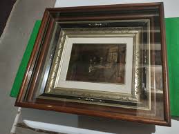 Antique/Vtg. Reverse Painting "The Sewing Hour" In Beautiful ...