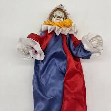 Vintage Porcelain 14 1/2” Clown! Red Blue & White! | eBay