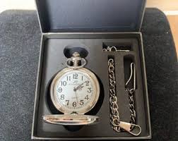 Kronen & Söhne Silver Tone Full Hunter Arabic Numeral White Dial Quartz Pocket Watch and Chain - Etsy