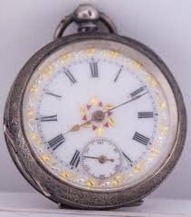 Antique Empire Era Ladies Silver Engraved Pocket Watch Fancy ...