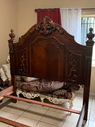 Queen bed frame no mattress and dresser with mirrors for ...